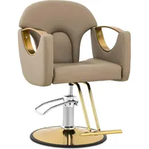 Physa Friseurstuhl mit Fußstütze - 53 - 64 cm 180 kg Beige Barberstuhl Friseursessel höhenverstellbar