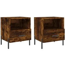 vidaXL Nachtschrank 2 Stk. 40 x 35 x 47,5 cm Räuchereiche