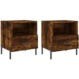 vidaXL Nachtschrank 2 Stk. 40 x 35 x 47,5 cm Räuchereiche