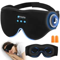 URAQT Schlafkopfhörer Bluetooth, Schlafmaske mit Kopfhörer, Schlafmaske Seitenschläfer, Stirnband Kopfhörer zum Schlafen,3D Schlafkopfhörer Atmungsaktive mit Hi-Fi Klang, 10h Laufzeit,Waschbar,Schwarz