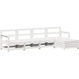 vidaXL Garten-Lounge-Set 5-tlg. weiß Kiefer