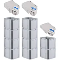 Proregal 10x Eurobox NextGen Grip mit Scharnierdeckel und blauen