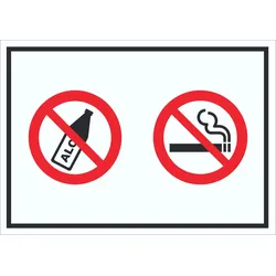Schild Alkohol Rauchen verboten Symbol A5 (148x210mm)