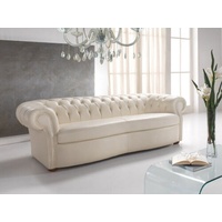 JVmoebel Chesterfield-Sofa, Design Chesterfield Sofa 3 Sitzer Weiß Couch Polster weiß