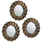 Relaxdays Spiegel 3er Set Ø 25 cm Gold