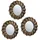 Relaxdays Spiegel 3er Set Ø 25 cm Gold