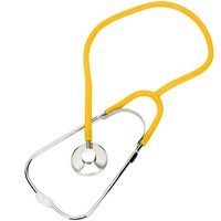 Einkopf-Stethoskop, leichte Aluminiumlegierung, professionelles Stethoskop für Krankenschwestern, Herz-Lungen-Erkennung, Echoskop für Ärzte, Krankenpflegestudenten, medizinisches Zuhause (gelb)