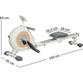 sportnow Rudergerät für Zuhause, Magnetisch Rudergerät mit 16 Widerstandsstufen, LCD-Monitor, Rudermaschine mit Telefon-/IPAD-Halter, für Cardio-Training, bis 150kg