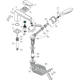 Hansgrohe Metropol 3-Loch Einhebel-Wannenrandmischer Hebelgriff Ausladung 196mm 32550000