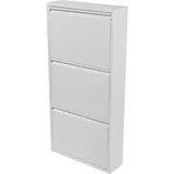 [en.casa] Schuhschrank Sokndal mit 3 Kippfächern Weiß