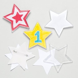 Anstecker Sterne zum Ausmalen (pro Set 10) Bastelbedarf Verzierung & Dekorationen