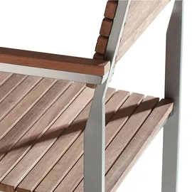 Beliani Gartenstuhl 6er Set 56 x 53 x 86 cm hellbraun/silber