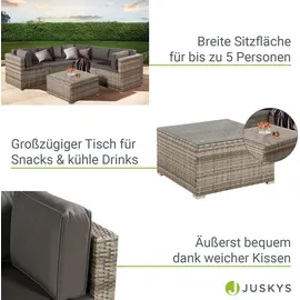 Juskys Nassau Lounge-Set beige-grau/dunkelgrau