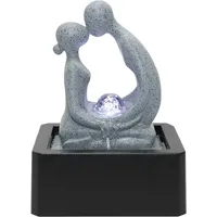 Dehner Zimmerbrunnen Palila, mit LED-Beleuchtung, ca 21,5x27x18 cm, Polyresin, grau