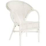 Rattan-Sessel Rattanstuhl mit Armlehne Clubsessel Wintergartensessel (Weiß)