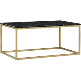 Beliani Couchtisch schwarz Gold 60 x 100 cm