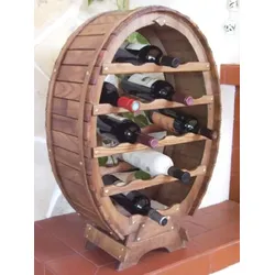 DanDiBo Weinregal Weinfass für 18 Flaschen Braun gebeizt Flaschenhalter Flaschenregal