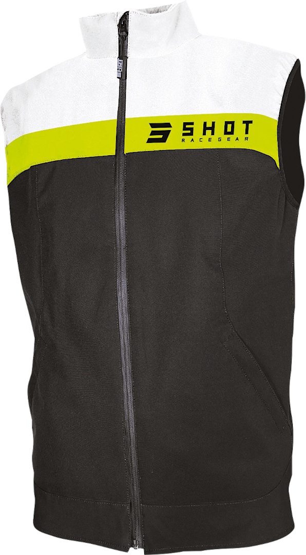 Shot Team Bodywarmer Motorcross Vest, zwart-wit-geel, M Voorman