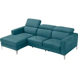 Ecksofa EGOITALIANO "Matt, erstklassiger Sitzkomfort, aufwendige Detailverarbeitung, L-Form", blau (teal), B:247cm H:100cm, Sofas, mit verstellbaren Kopfteilen zum Relaxen