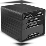 CEP Schubladenbox Smoove schwarz 1072130011, DIN A4 mit 5 Schubladen, 1 St.