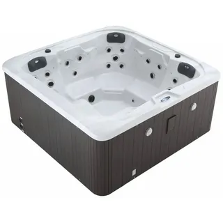 Casa Padrino Luxus Outdoor Jacuzzi Weiß / Schwarz 201 cm - Garten Whirlpool