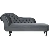 Beliani Chaiselongue Samtstoff Grau