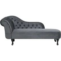 Beliani Chaiselongue Samtstoff Grau