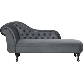 Beliani Chaiselongue Samtstoff Grau