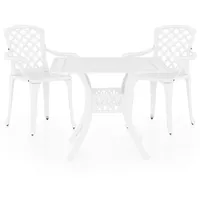 vidaXL Bistro-Set 3-tlg. Tisch 90 x 90 cm weiß