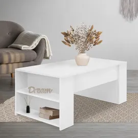 ML-Design Couchtisch Weiß Holz 100 x 60 x 42 cm