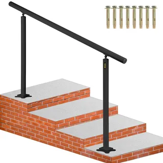 Vevor Treppengeländer ohne Querstreben 152,8x91 cm Aluminium Schwarz