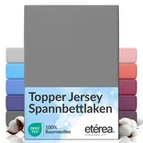 etérea Himmlische Qualität Spannbettlaken Jersey-Baumwolle 90 x 200 - 100 x 200 cm grau