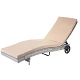 Mendler HWC-D80 Rollliege 205 x 72 x 91 cm Grau/Beige