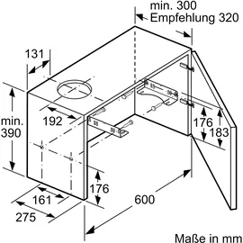 Constructa CD30646 Flachschirmhaube 60 cm Silbermetallic