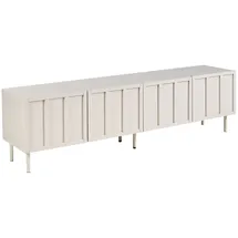 Beliani CLUNES TV-Lowboard 180 x 50 x 40 cm Beige Holzwerkstoff/Chrom/Metall