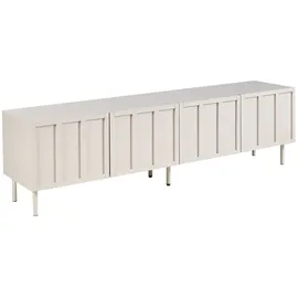 Beliani CLUNES TV-Lowboard 180 x 50 x 40 cm Beige Holzwerkstoff/Chrom/Metall