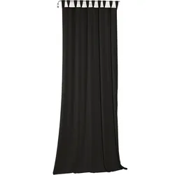 Vorhang WIRTH "Newbury", schwarz, B:130cm H:355cm, Baumwolle, Polyester, Gardinen, nach Maß