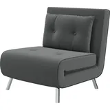 HOMCOM Schlafsessel Klappsessel mit Bettfunktion Dunkelgrau 77x88x83cm, bequemes Einzelsofa mit Kissen für Gäste   Aosom.de