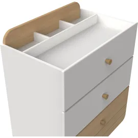 Demeyere Schubkasten DEMEYERE GROUP "Edaj", weiß (eiche, weiß), B:72,8cm H:81,6cm T:40,9cm, Spanplatte, Schubladen, Schubkasten, Kommode 3 Schubladen Eiche/Weiss