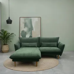 Ecksofa DOMO COLLECTION "100 032", grün, B:200cm H:86cm T:159cm, 100% Polyester, Sofas