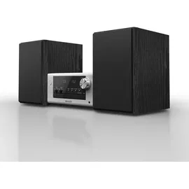 Panasonic SC-PM704EG-S Micro HiFi System mit 80W, CD, Bluetooth, DAB+, silber