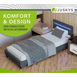 Juskys Polsterbett Paris 90 x 200 cm Grau