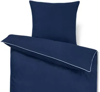 Baumwoll-Bettwäsche mit TENCELTM Lyocell - dunkelblau - Lyocell- Maße: 155 x 220 cm - blau