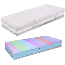 MiaSuite Matratze Memory 90x190 Höhe 21 cm, - Abziehbar, Bezug aus Aloe Vera, Atmungsaktiv Deluxe