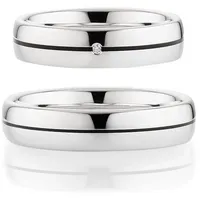 Bruno Banani Trauring Schmuck Geschenk Ehering Hochzeit Damenring Herrenring, wahlweise mit oder ohne Brillant, Made in Germany silberfarben 59