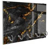 DEQORI Schlüsselbrett 'Veredelter Naturstein', (1 St), Schlüsselhalter Schlüssel Haken Schlüsselboard modern Schlüsselleiste schwarz