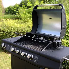 TAINO Drehspieß 106 cm Stahl rot, schwarz, silber