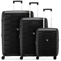 Roncato Skyline 2.0 4 Rollen Kofferset 3-teilig mit Dehnfalte  schwarz