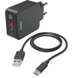 Hama Schnellladegerät mit Ladekabel USB-C 19.5W schwarz (201625)