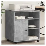vidaXL Druckerständer mit Rollen Betongrau 60x50x67 cm